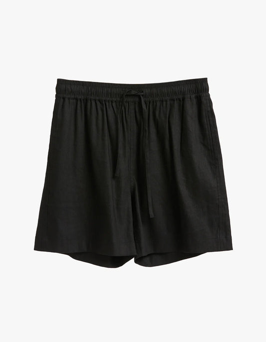 Jose Linen Blend Walkshort - Black