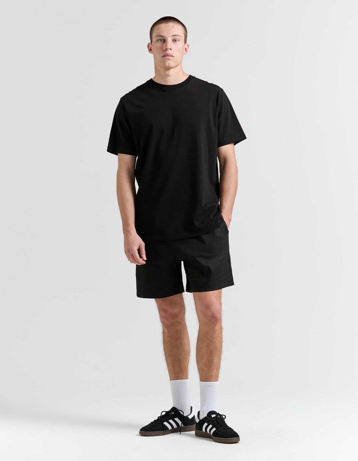 Jose Linen Blend Walkshort - Black