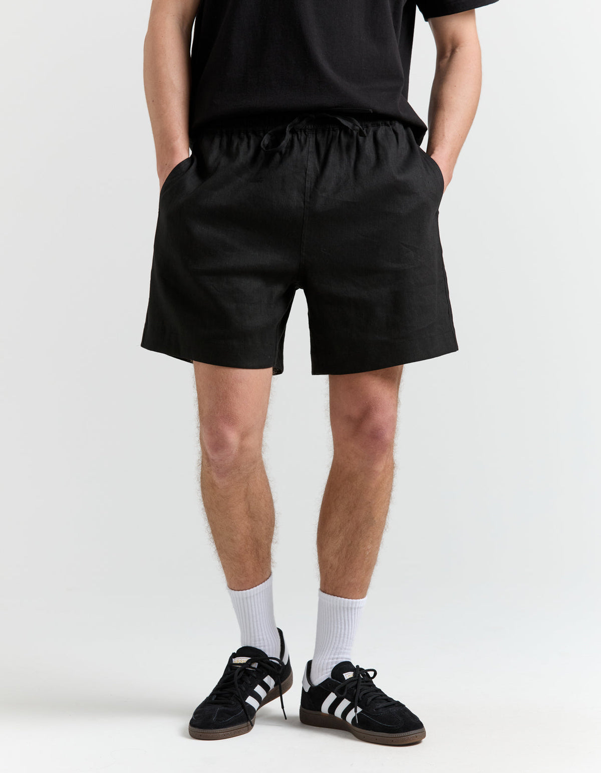 Jose Linen Blend Walkshort - Black