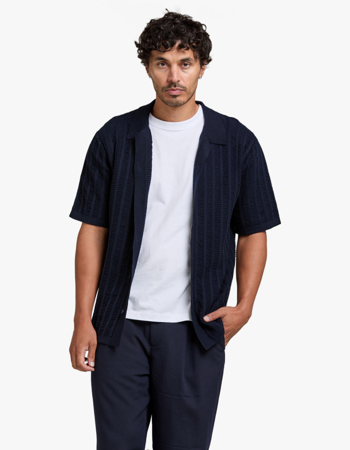 Aloha Knit Shirt - Navy