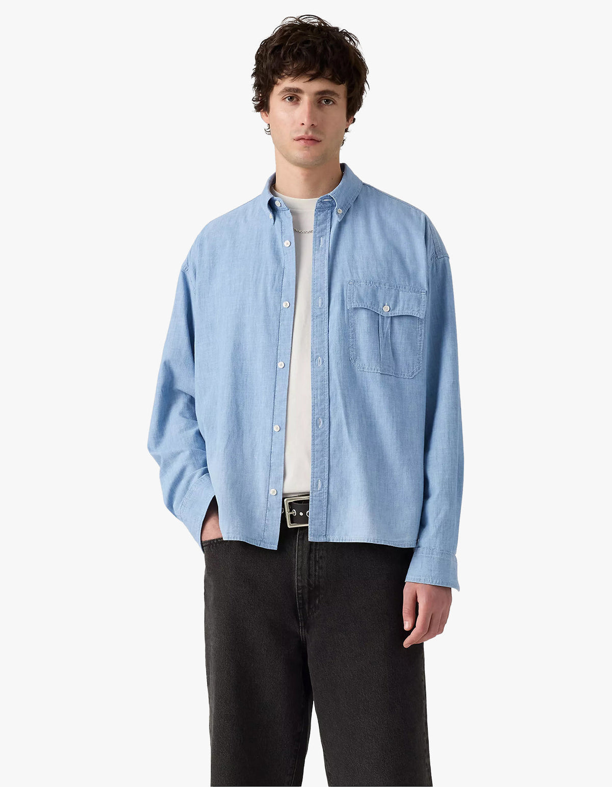 Zandt L/S Cropped Shirt - Charlie Light Chambray