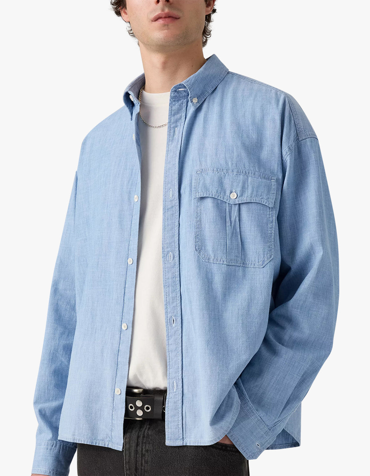 Zandt L/S Cropped Shirt - Charlie Light Chambray