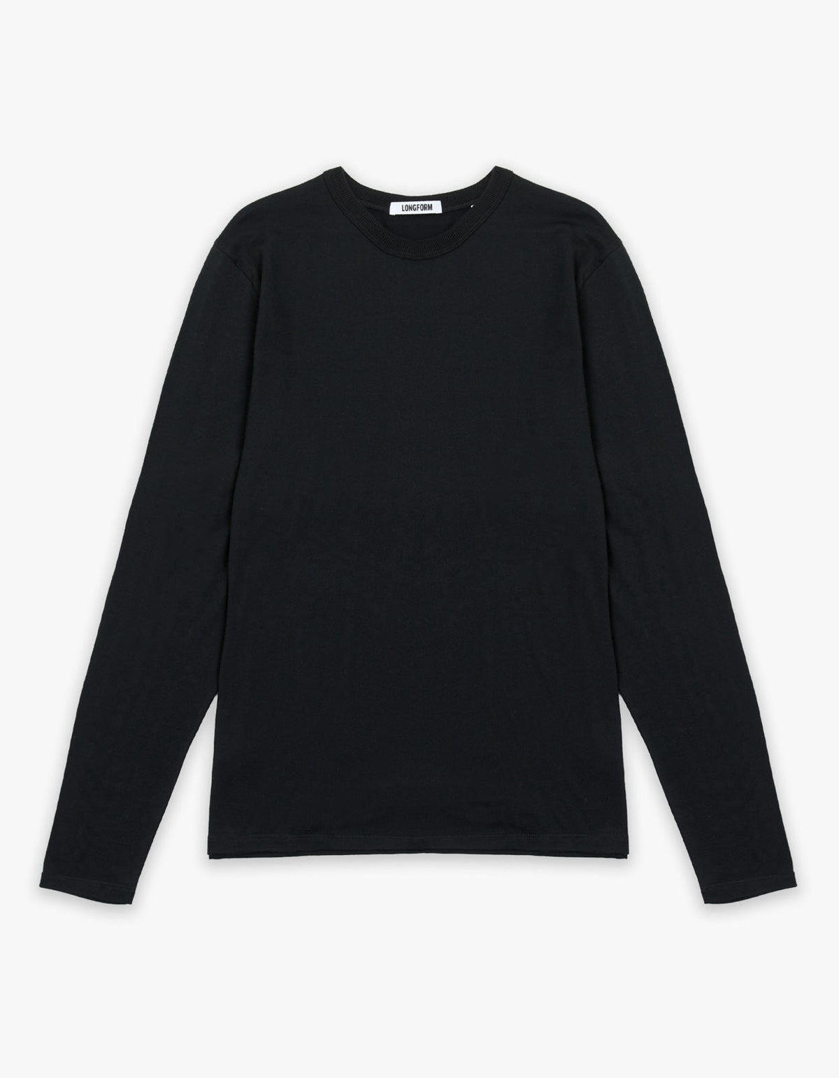 Mens Foundation Long Sleeve Merino Tee - Black