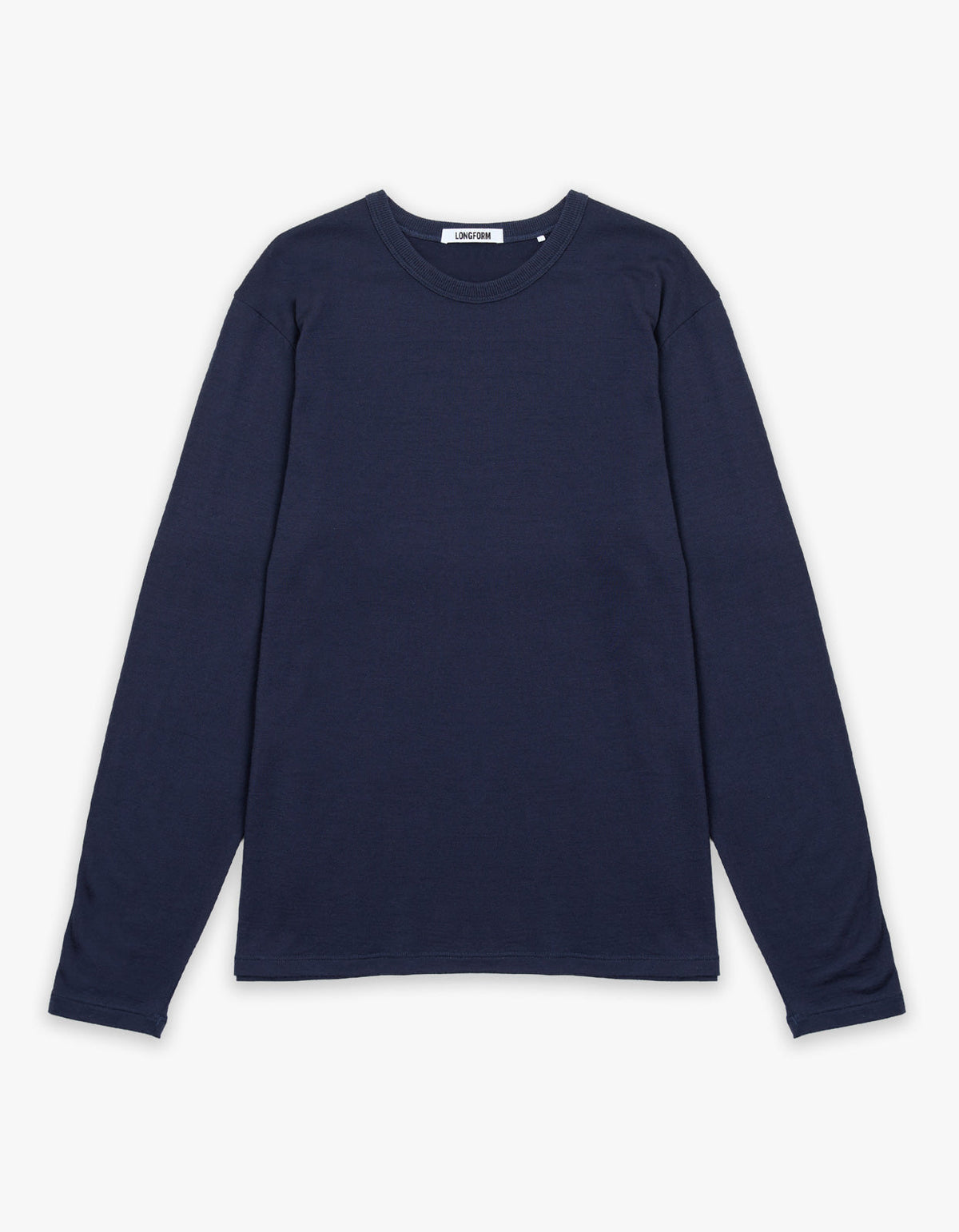 Mens Foundation Long Sleeve Merino Tee - Navy