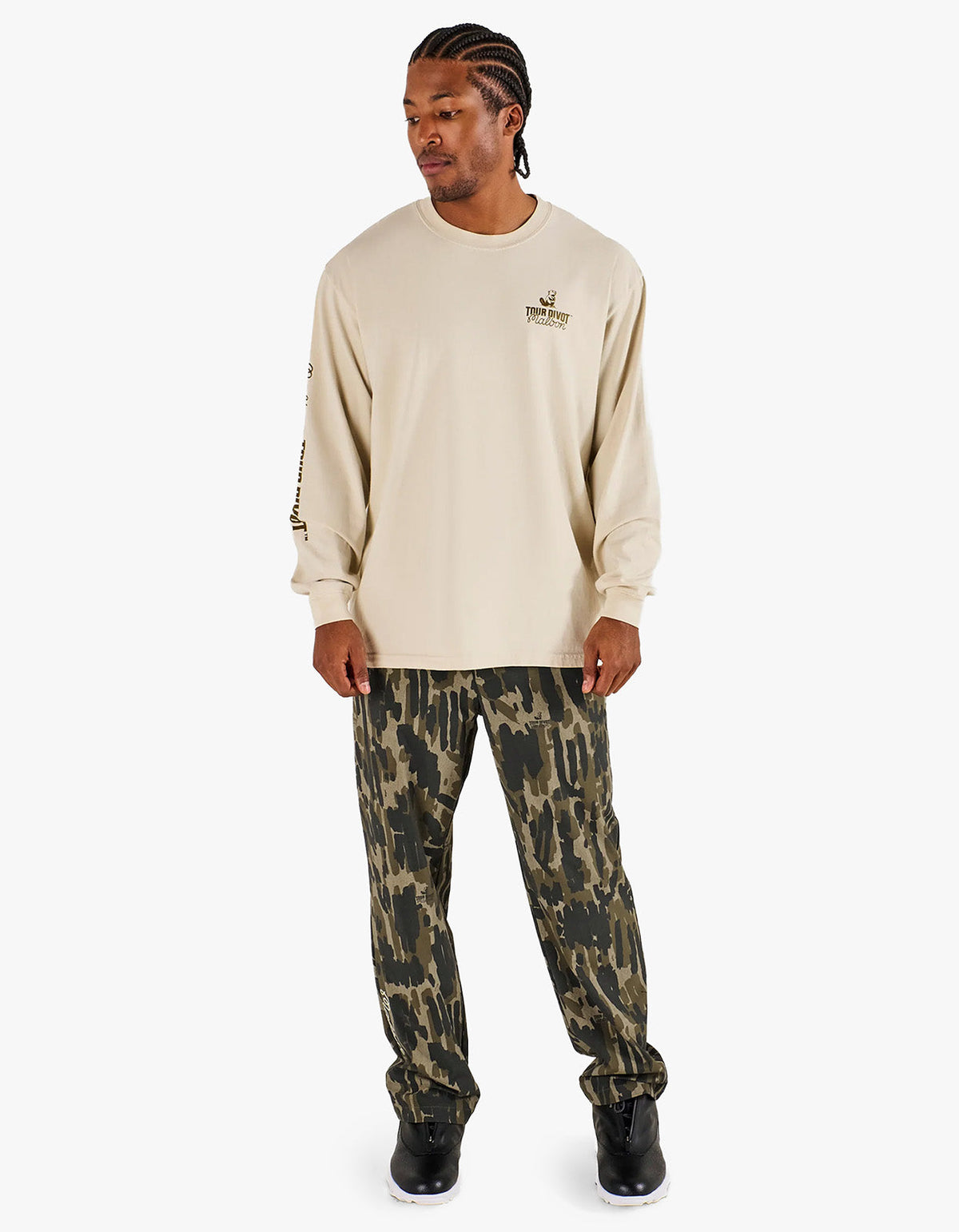 Gorse Tour Divot Camo L/S Tee - Clay