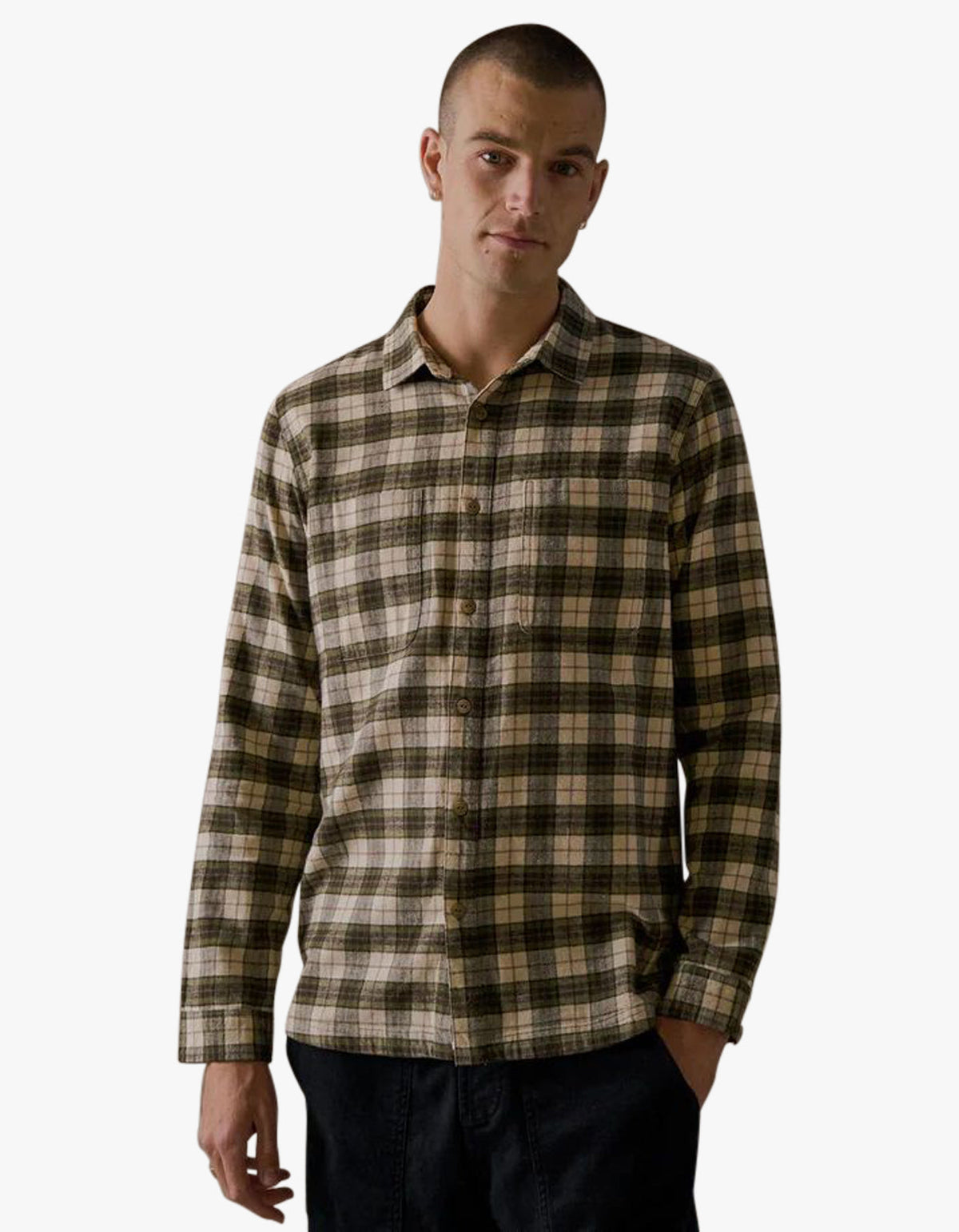 House Check Flannel Shirt - Green Multi