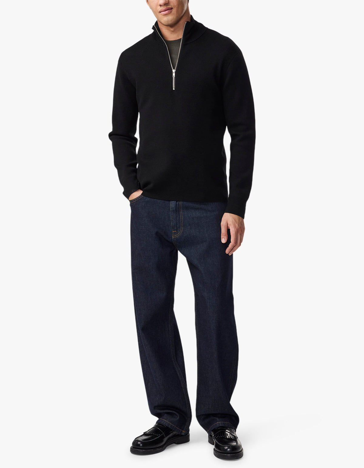 Harald Half Zip Sweater 6530 - Black 999