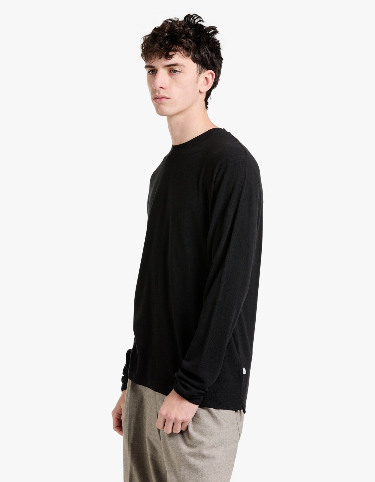 Clive L/S Waffle 3323 - 999 Black