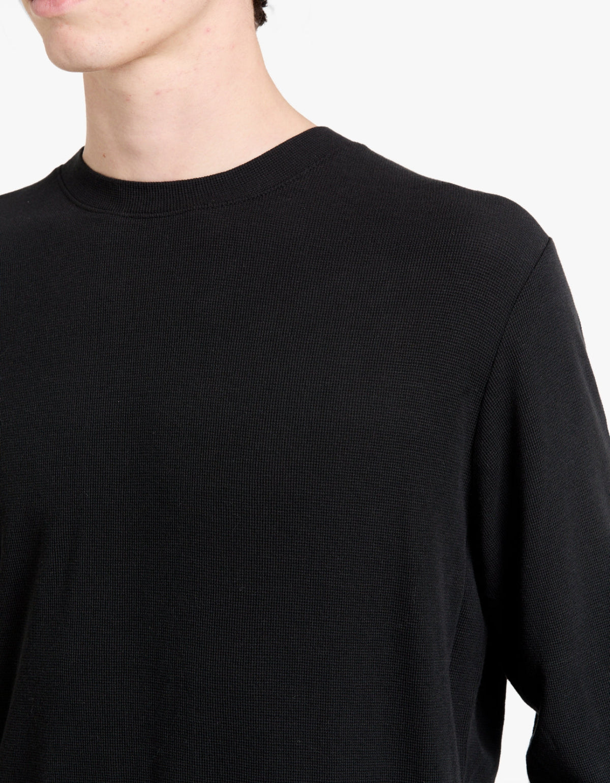 Clive L/S Waffle 3323 - 999 Black