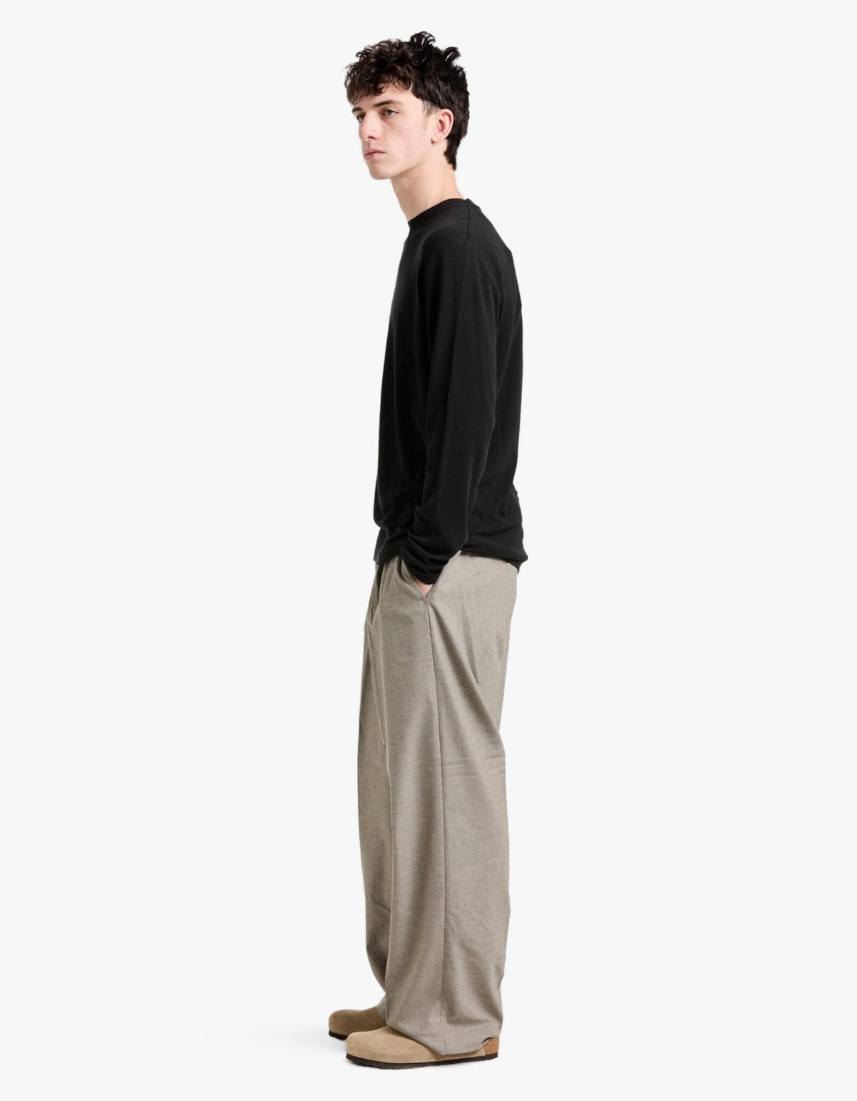 Clive L/S Waffle 3323 - 999 Black