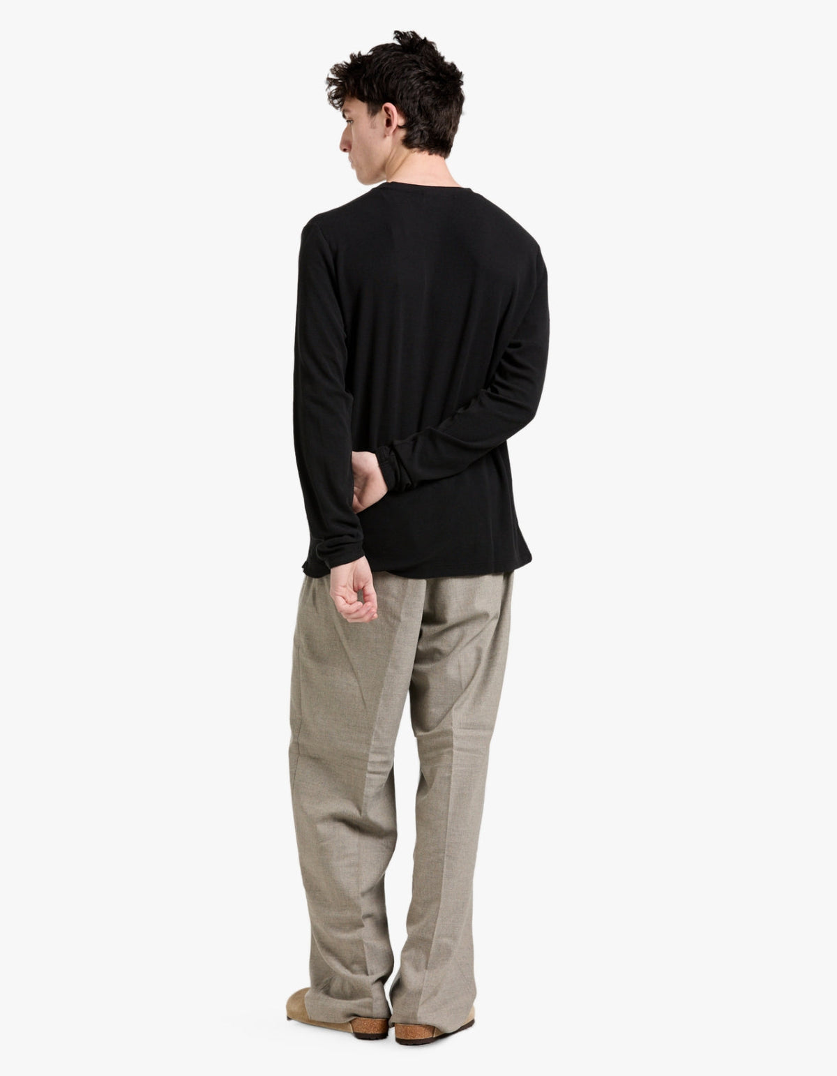 Clive L/S Waffle 3323 - 999 Black
