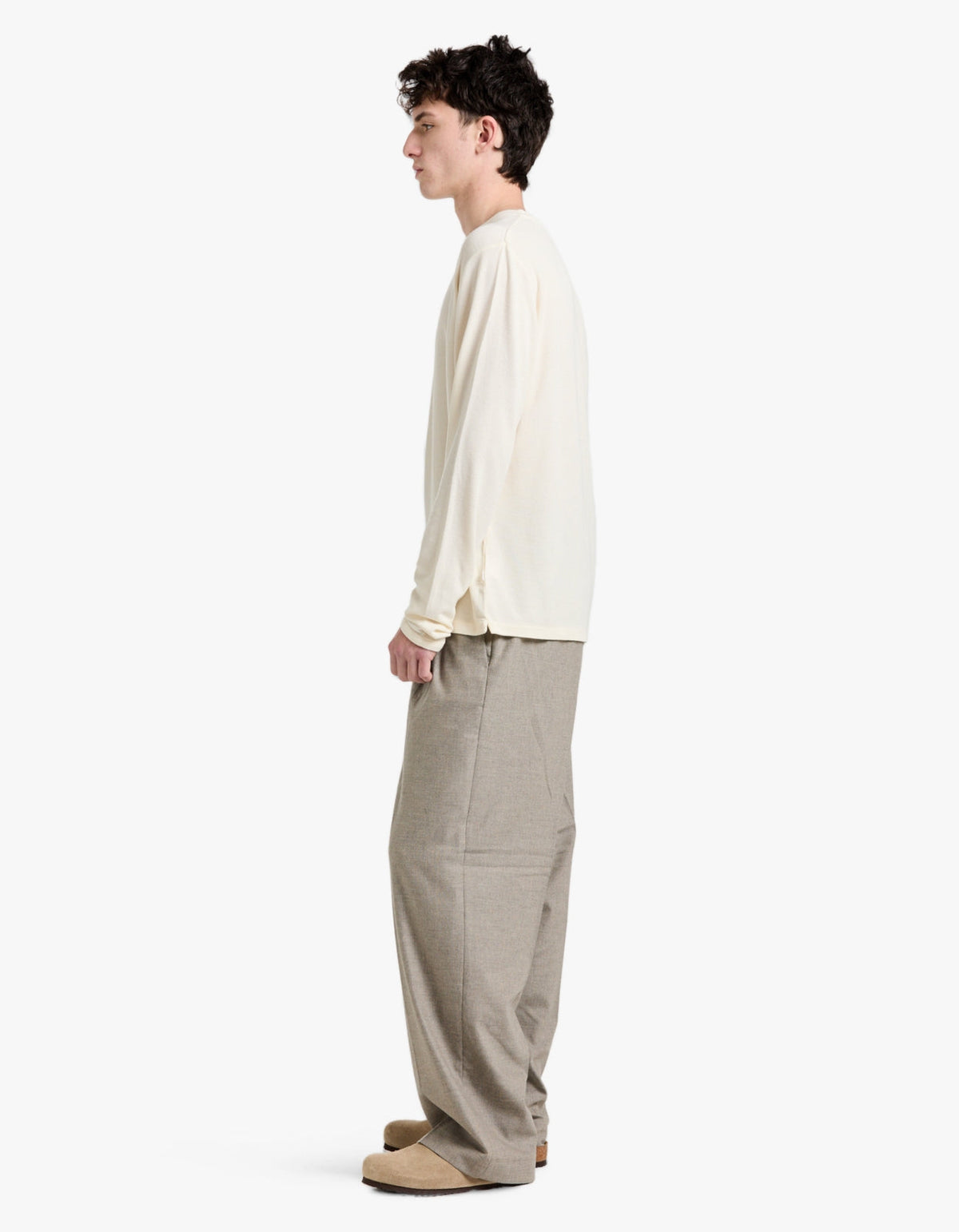 Clive L/S Waffle 3323 - Egg White 003