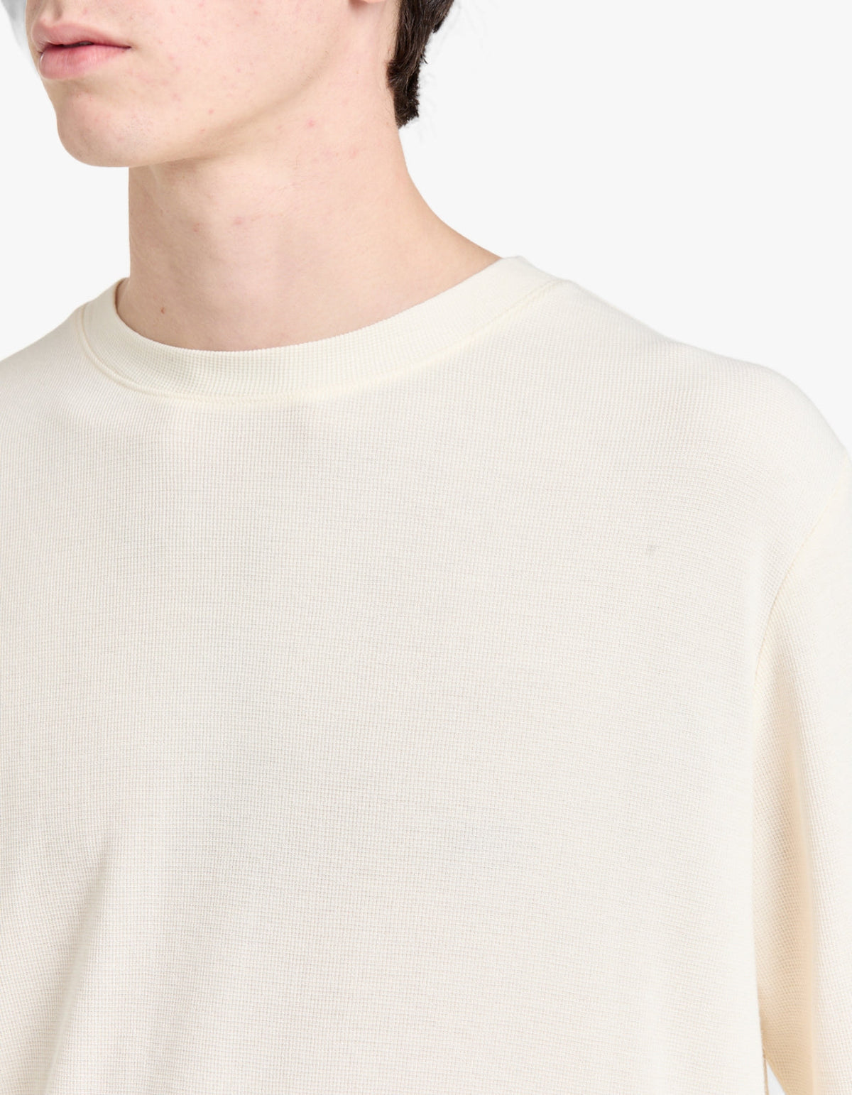 Clive L/S Waffle 3323 - Egg White 003