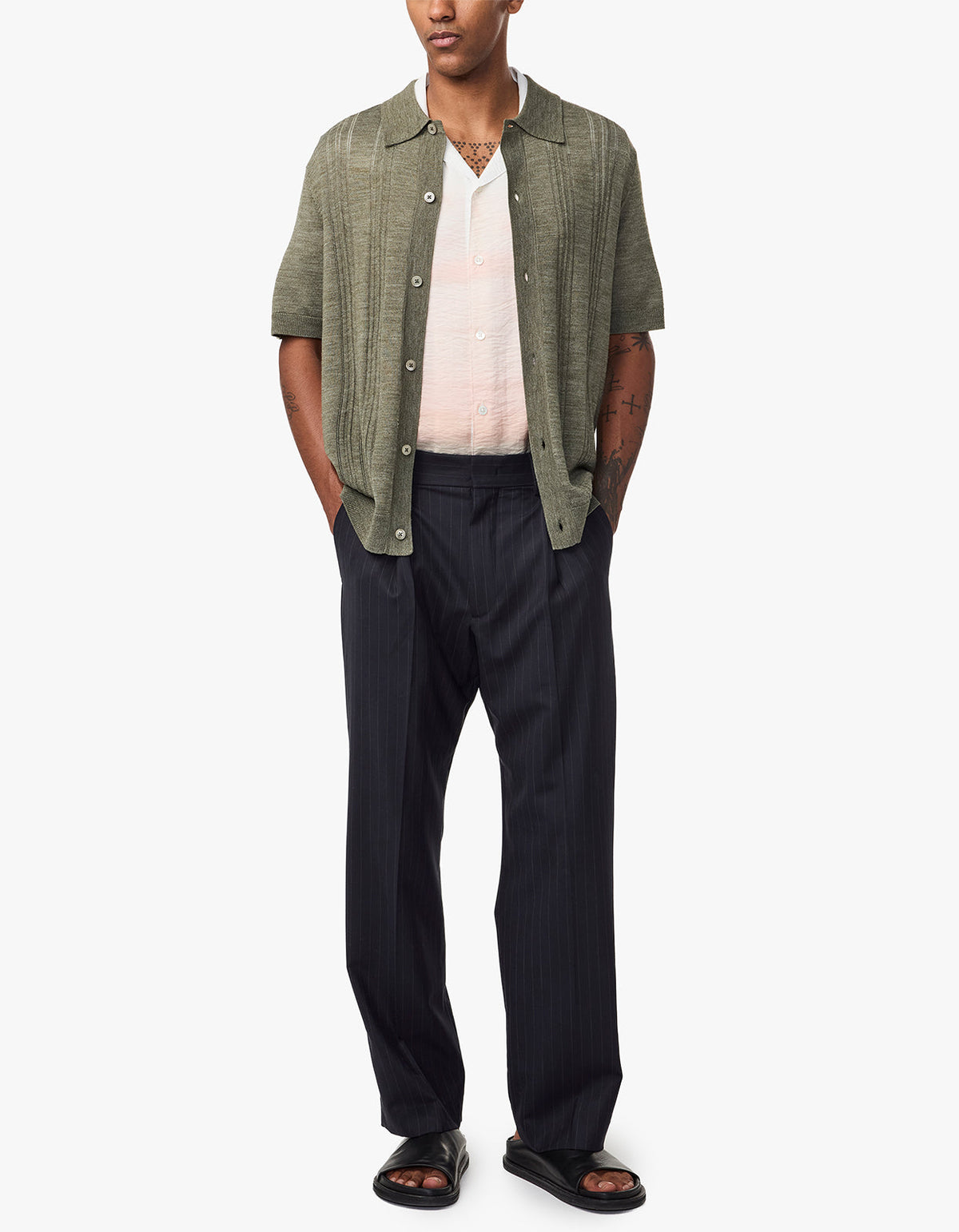 Thor S/S Cardigan Shirt 6584 - Capers 343