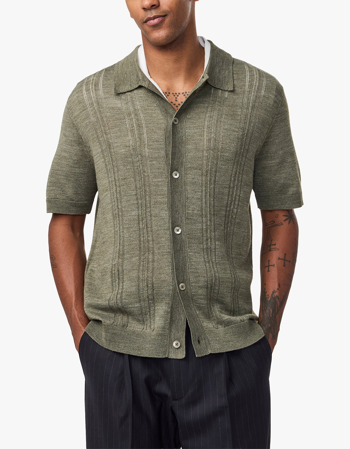 Thor S/S Cardigan Shirt 6584 - Capers 343