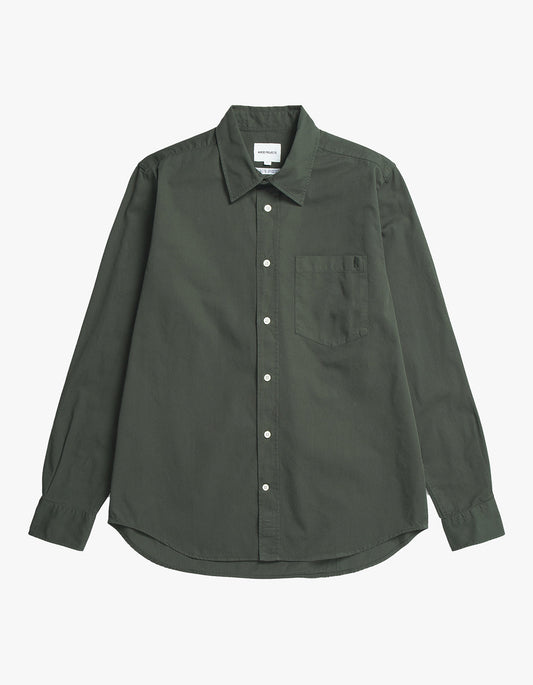 Algot Twill Shirt - Black Olive
