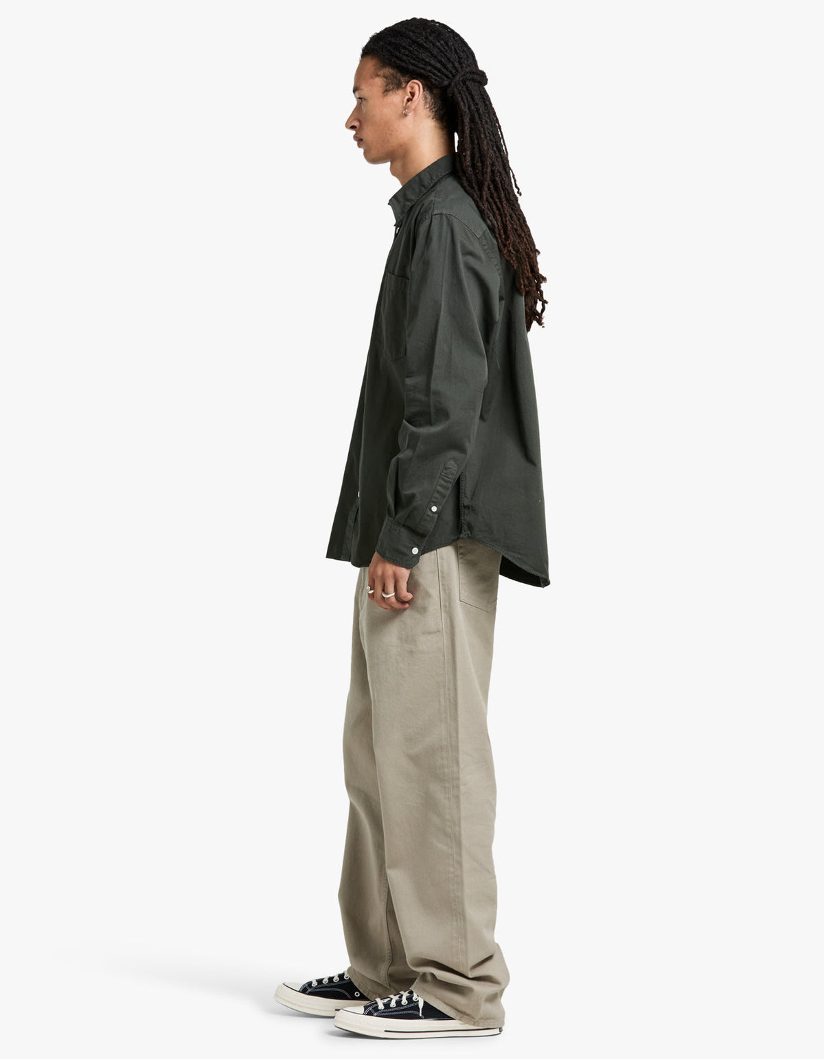 Algot Twill Shirt - Black Olive