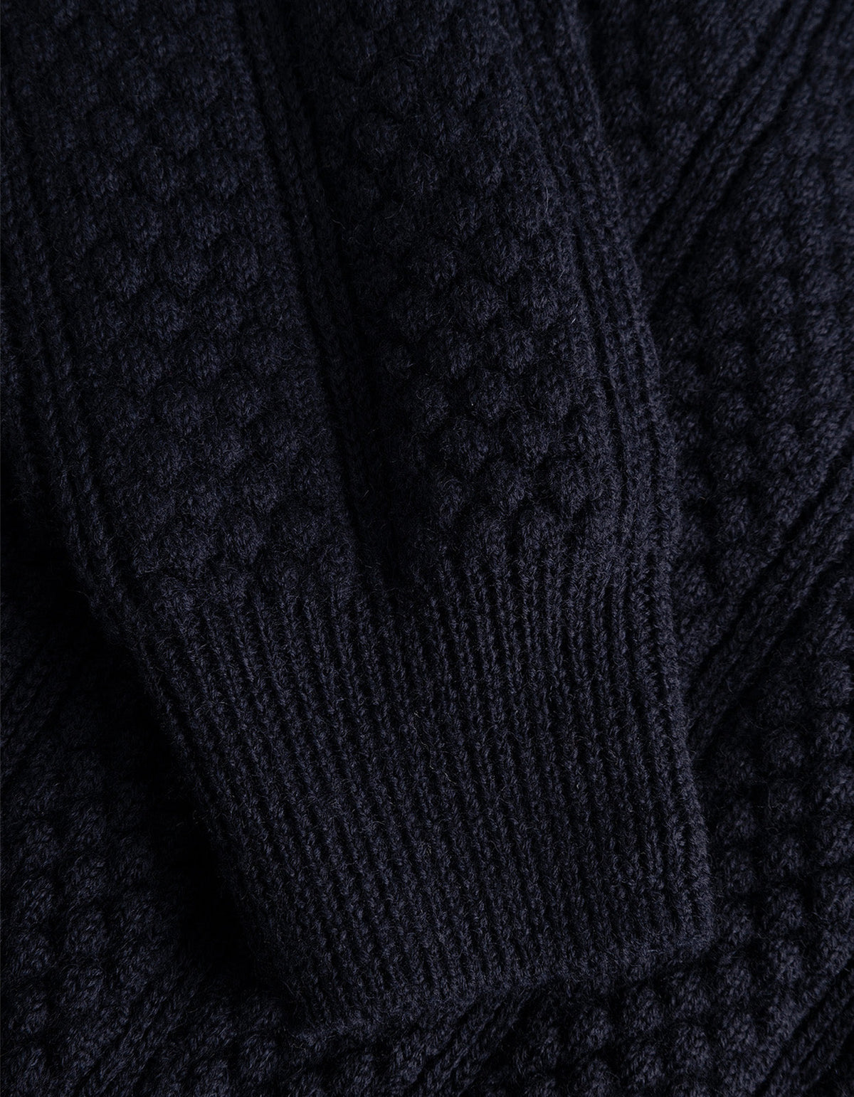 Hirtshals Bubble Rib Knit Crewneck - Dark Navy