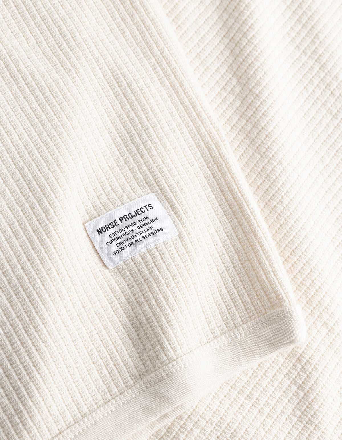 Stevns Cotton Hemp Military Rib L/S T Shirt - Ecru