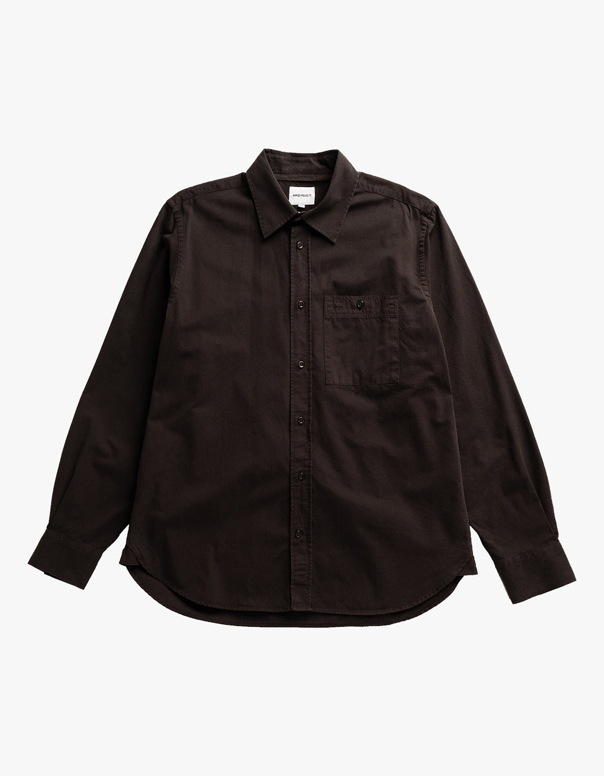 Kongshoved Cotton Twill GMD Relaxed Shirt - Delicioso Brown