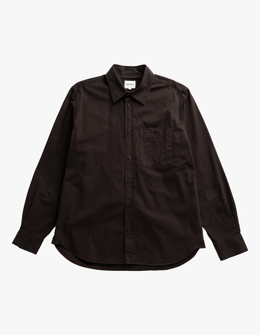 Kongshoved Cotton Twill GMD Relaxed Shirt - Delicioso Brown