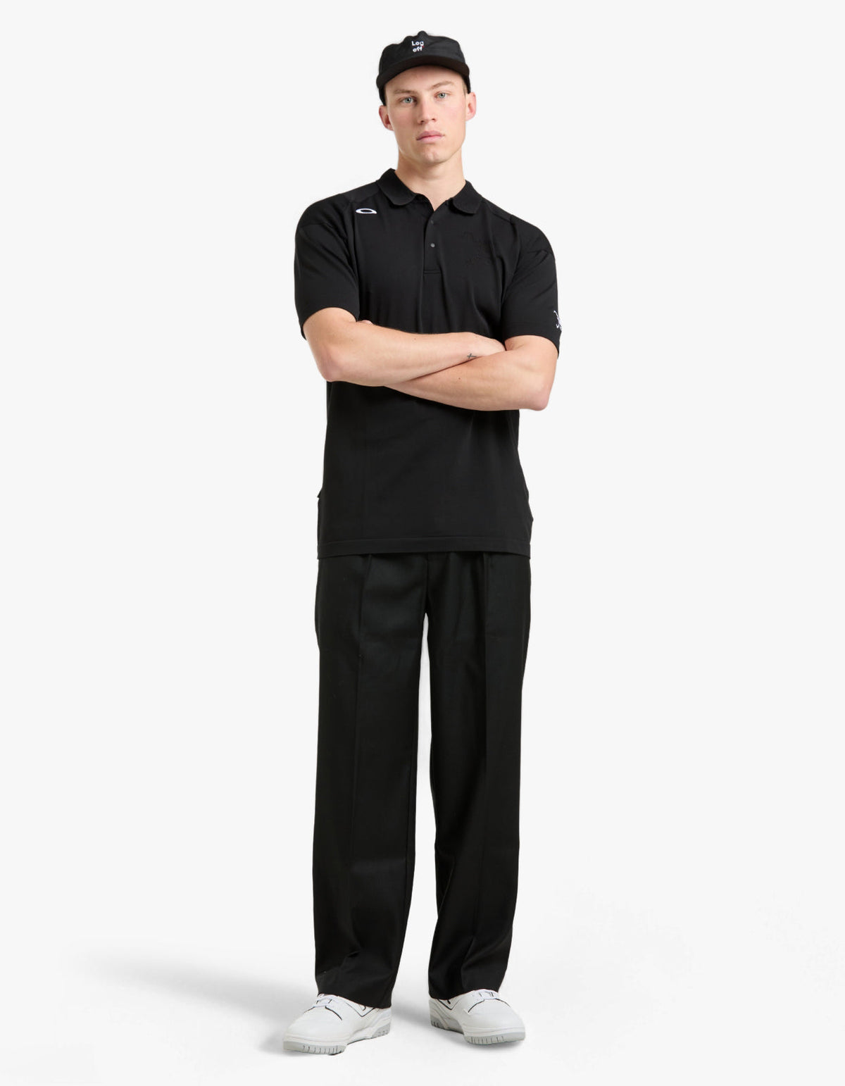 Skull Limber Sweater Polo Shirt - Pitch Black