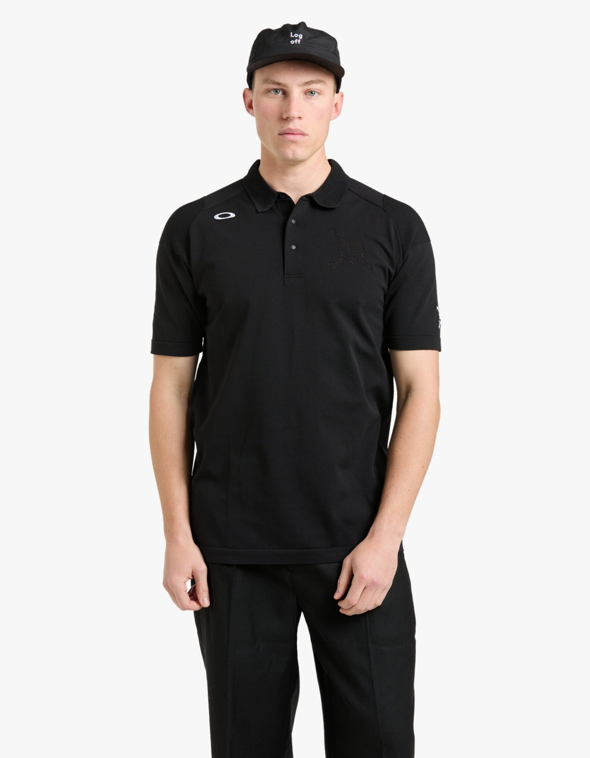 Skull Limber Sweater Polo Shirt - Pitch Black