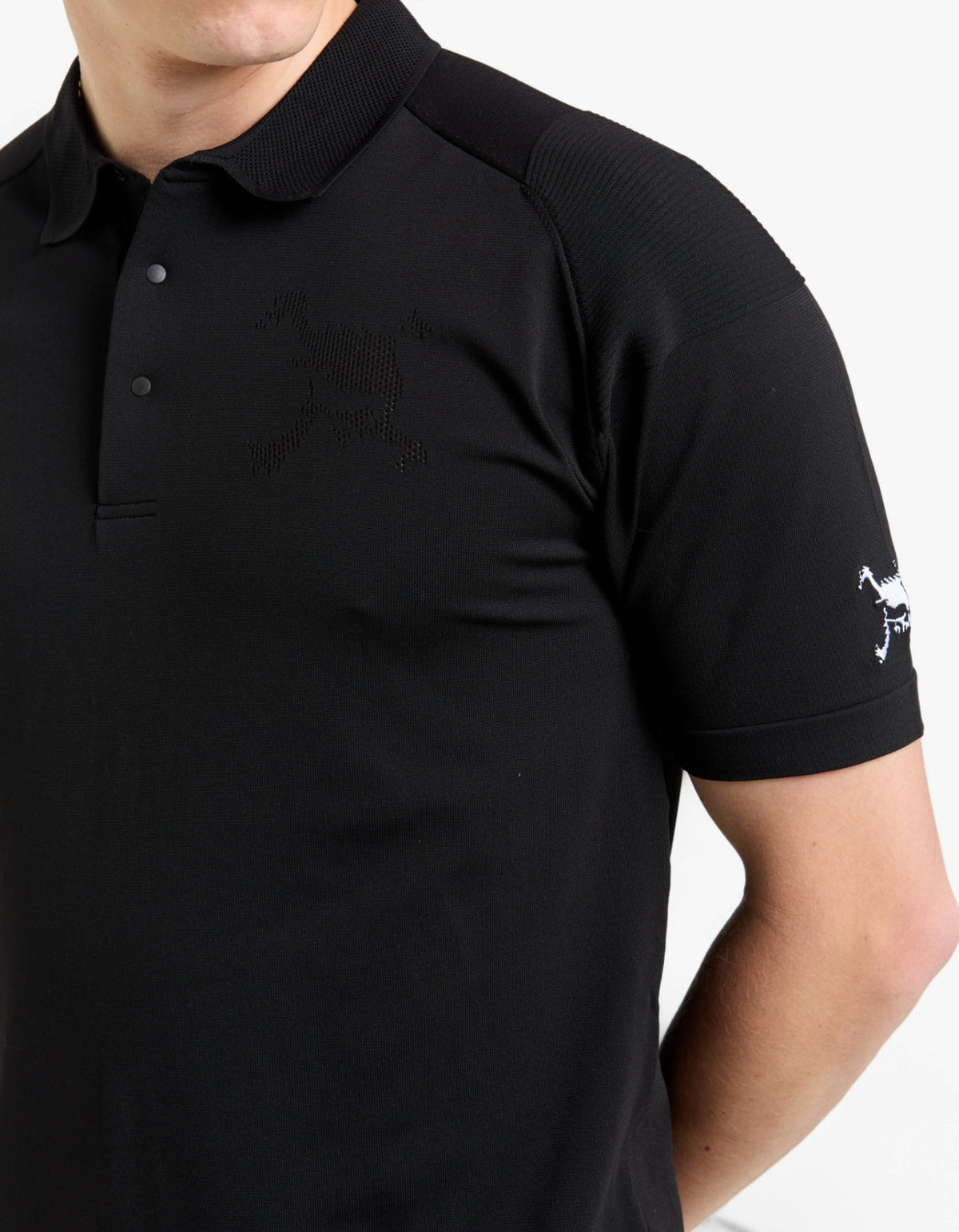 Skull Limber Sweater Polo Shirt - Pitch Black