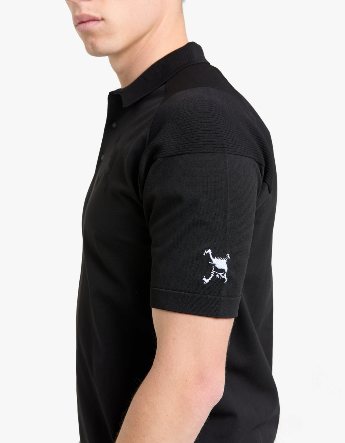 Skull Limber Sweater Polo Shirt - Pitch Black