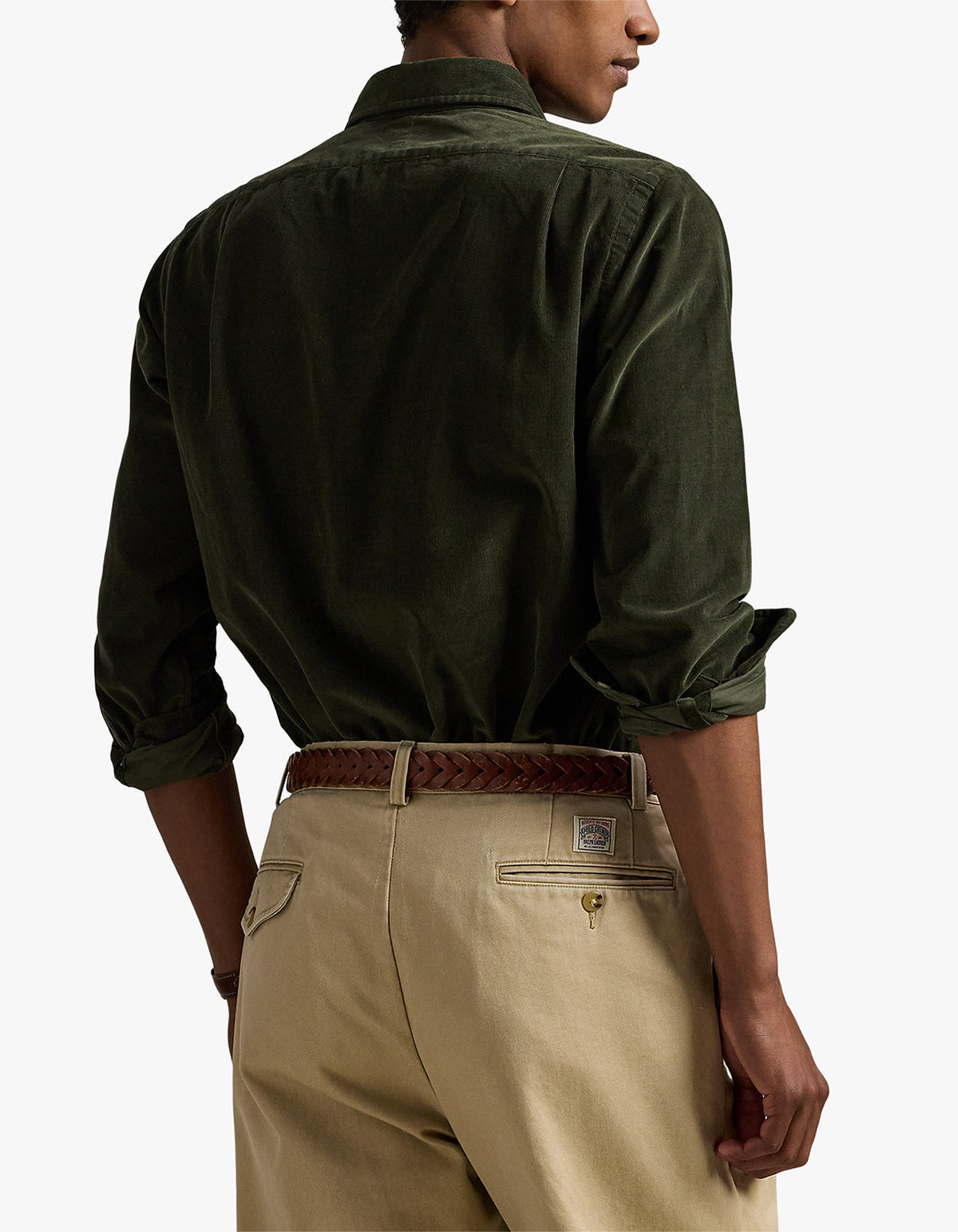 Custom Fit Corduroy Shirt - Estate Olive
