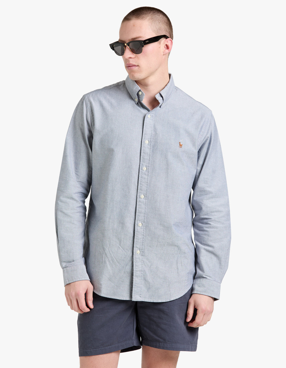 Custom Fit Long Sleeve Sport Shirt - Slate