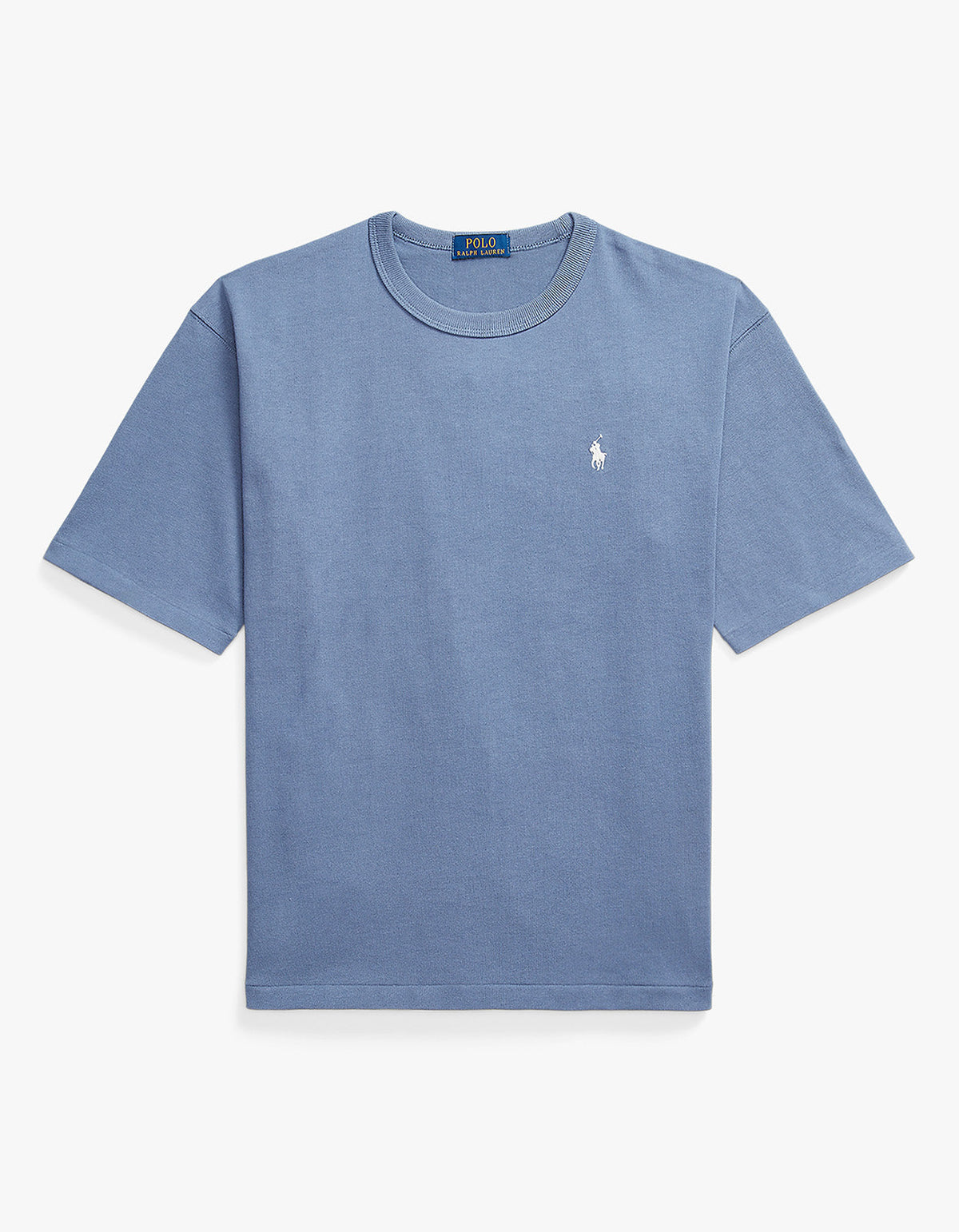 Short Sleeve Back Script T Shirt - Capri Blue