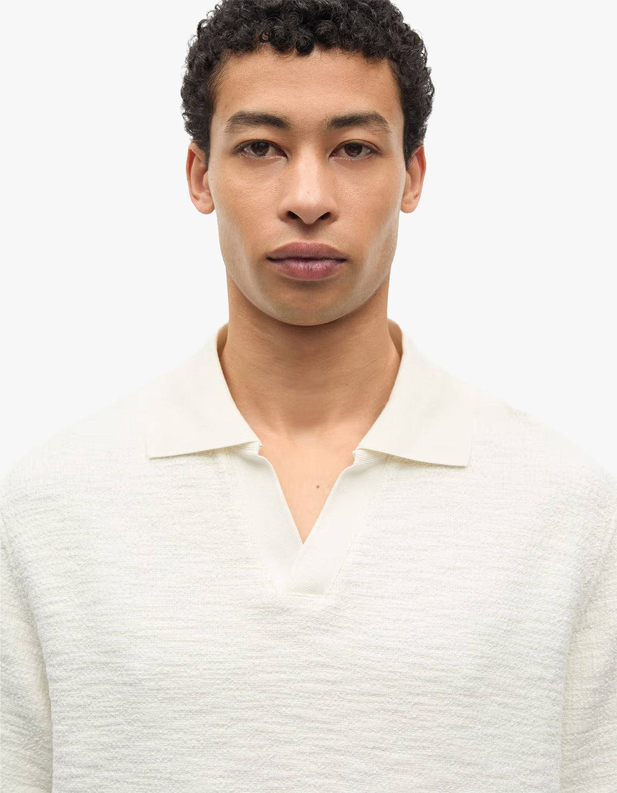 Samac V Neck Polo 15974 - Clear Cream