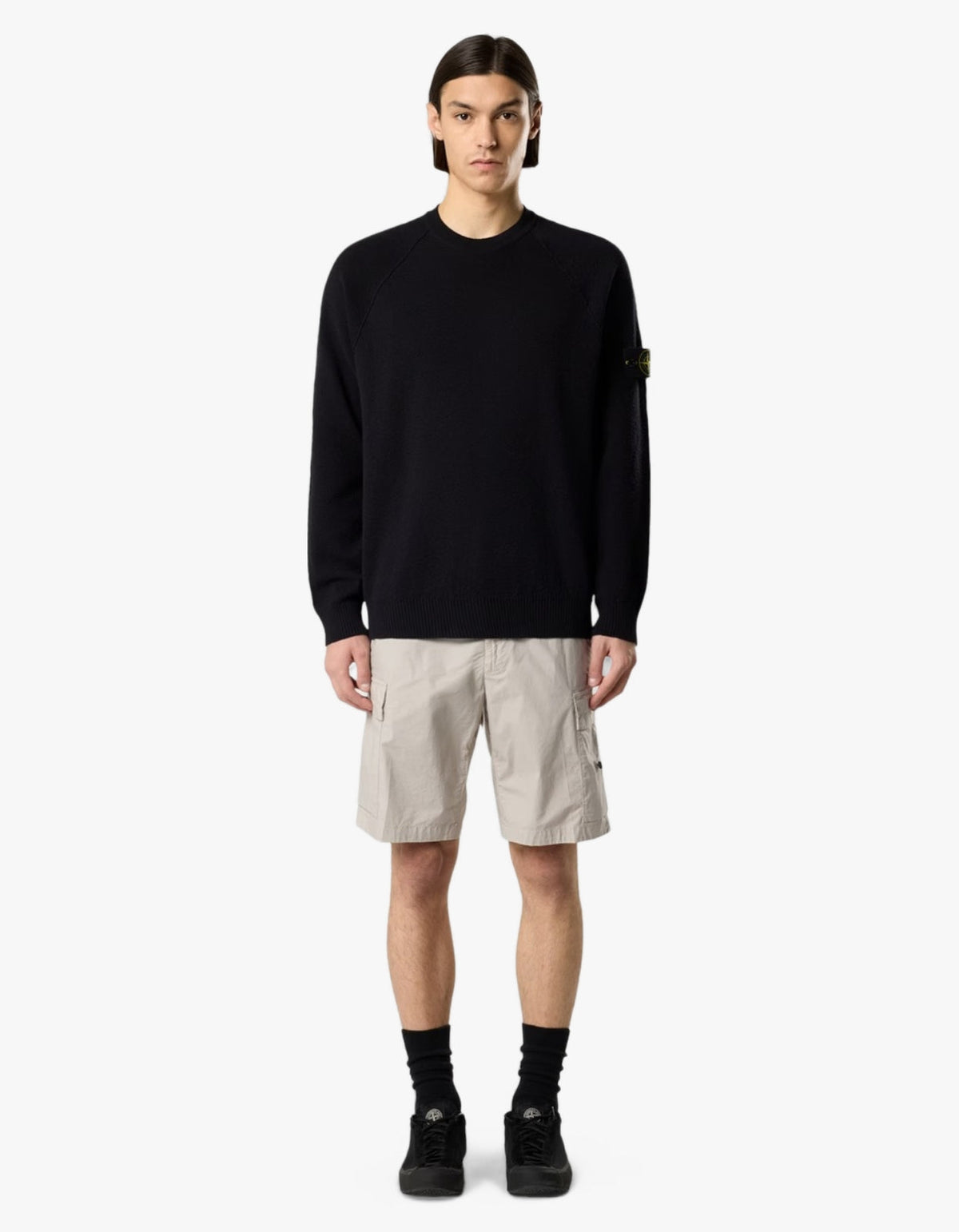 5100020 Crew Neck Knit Sweater - Navy Blue