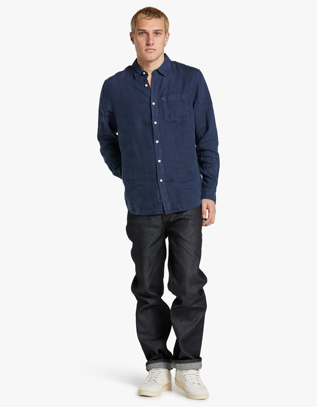 Hampton Linen Shirt - Navy