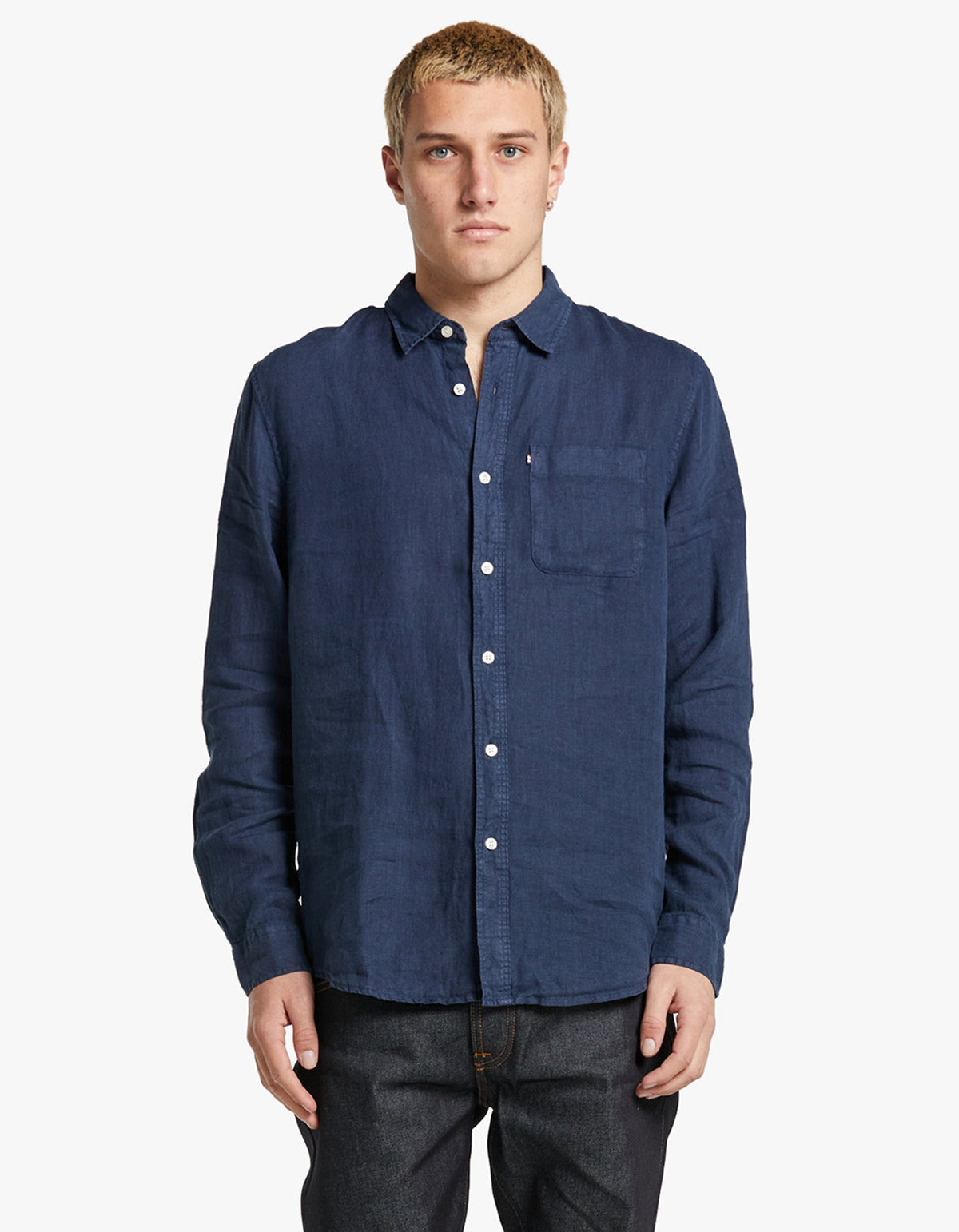Hampton Linen Shirt - Navy