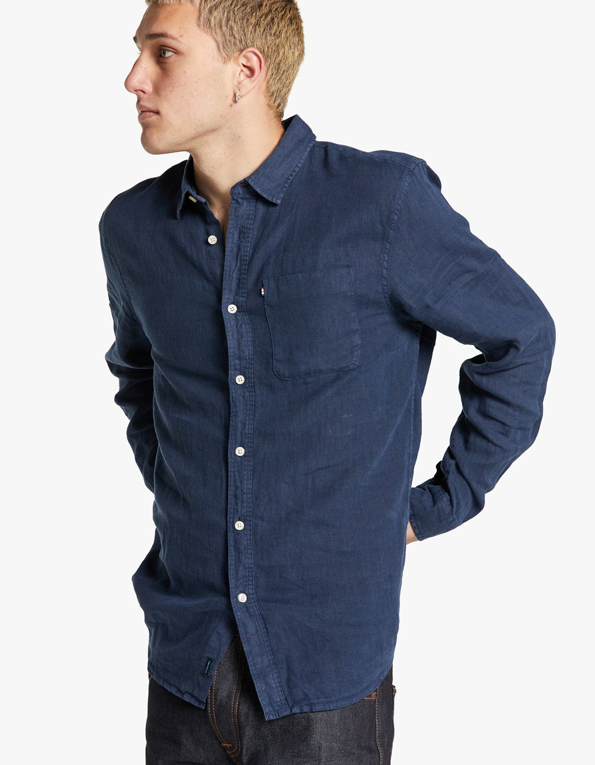 Hampton Linen Shirt - Navy
