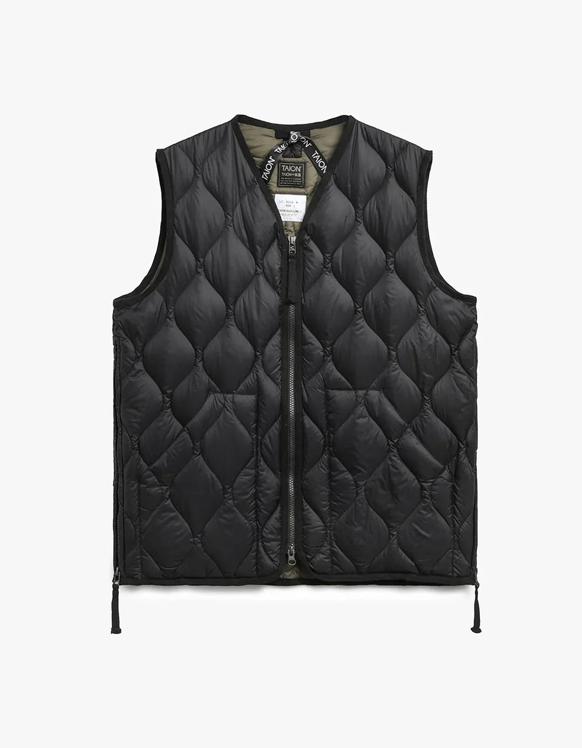 Soft Shell Military V Neck W Zip Down Vest - Black