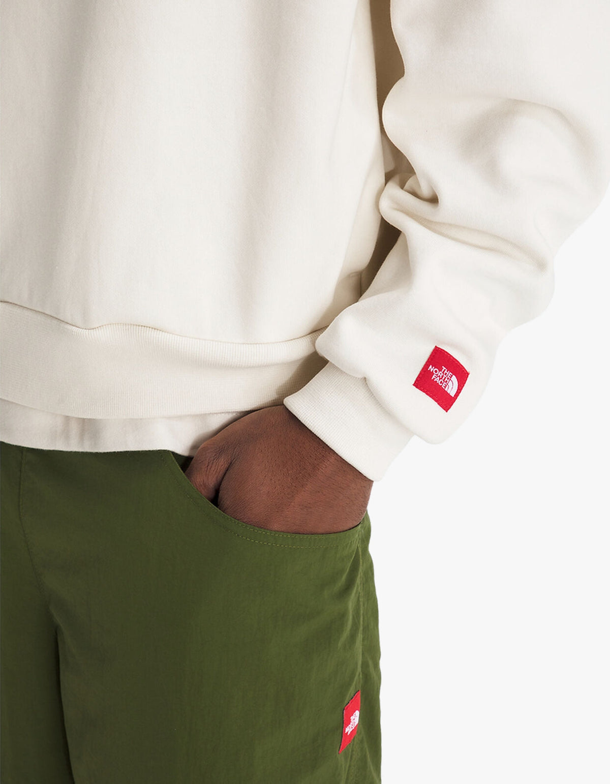 Mens Red Box Hoodie - White Dune