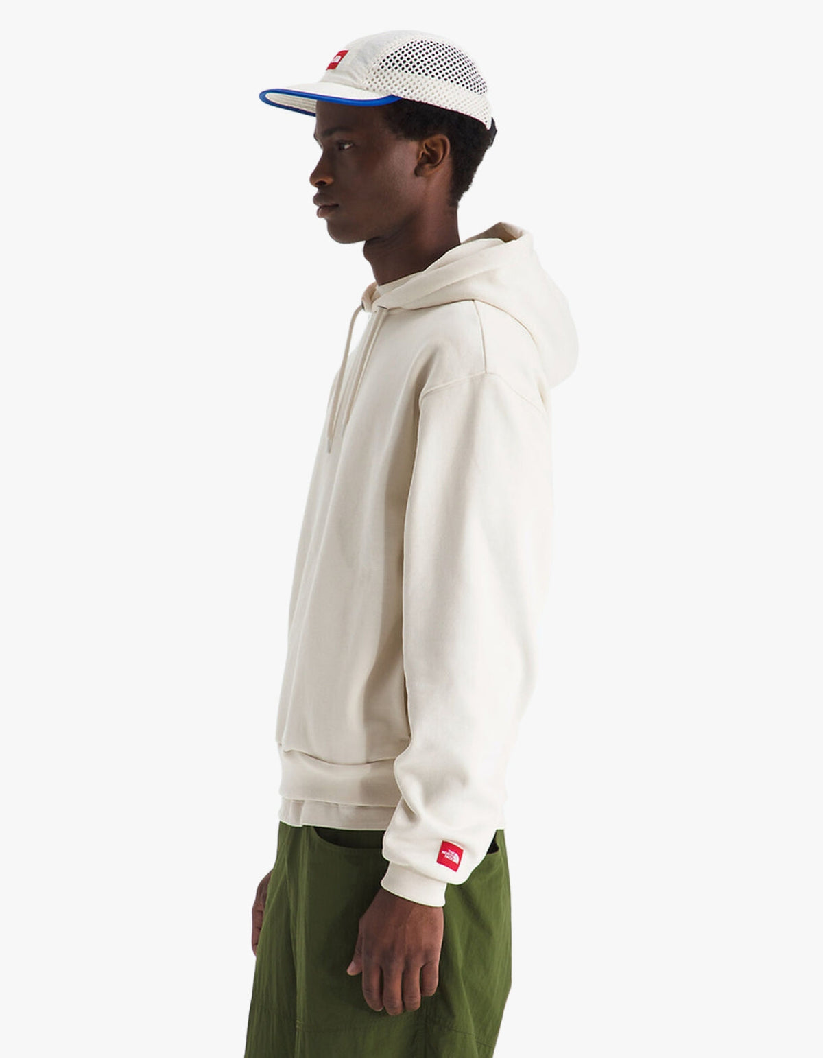 Mens Red Box Hoodie - White Dune
