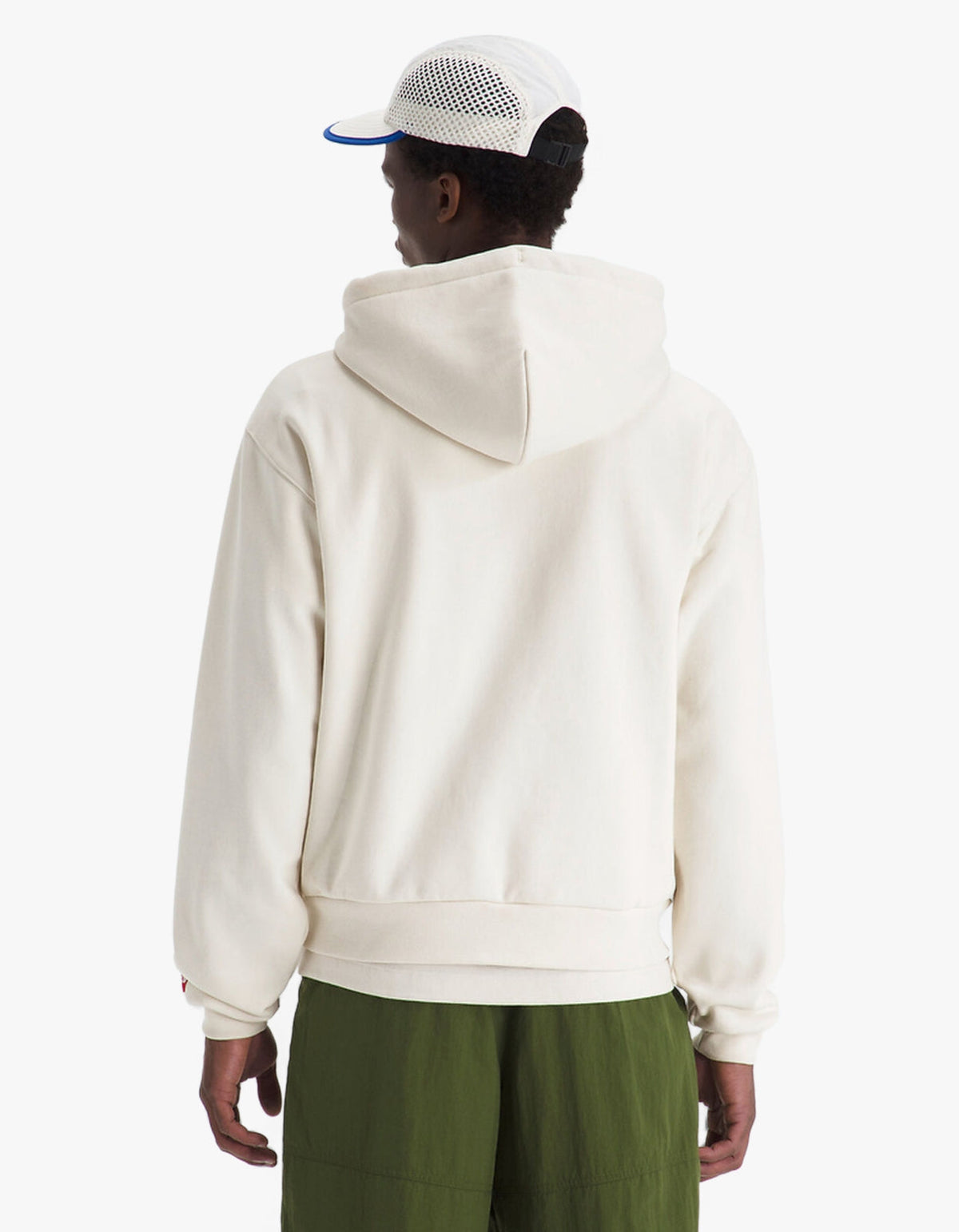 Mens Red Box Hoodie - White Dune