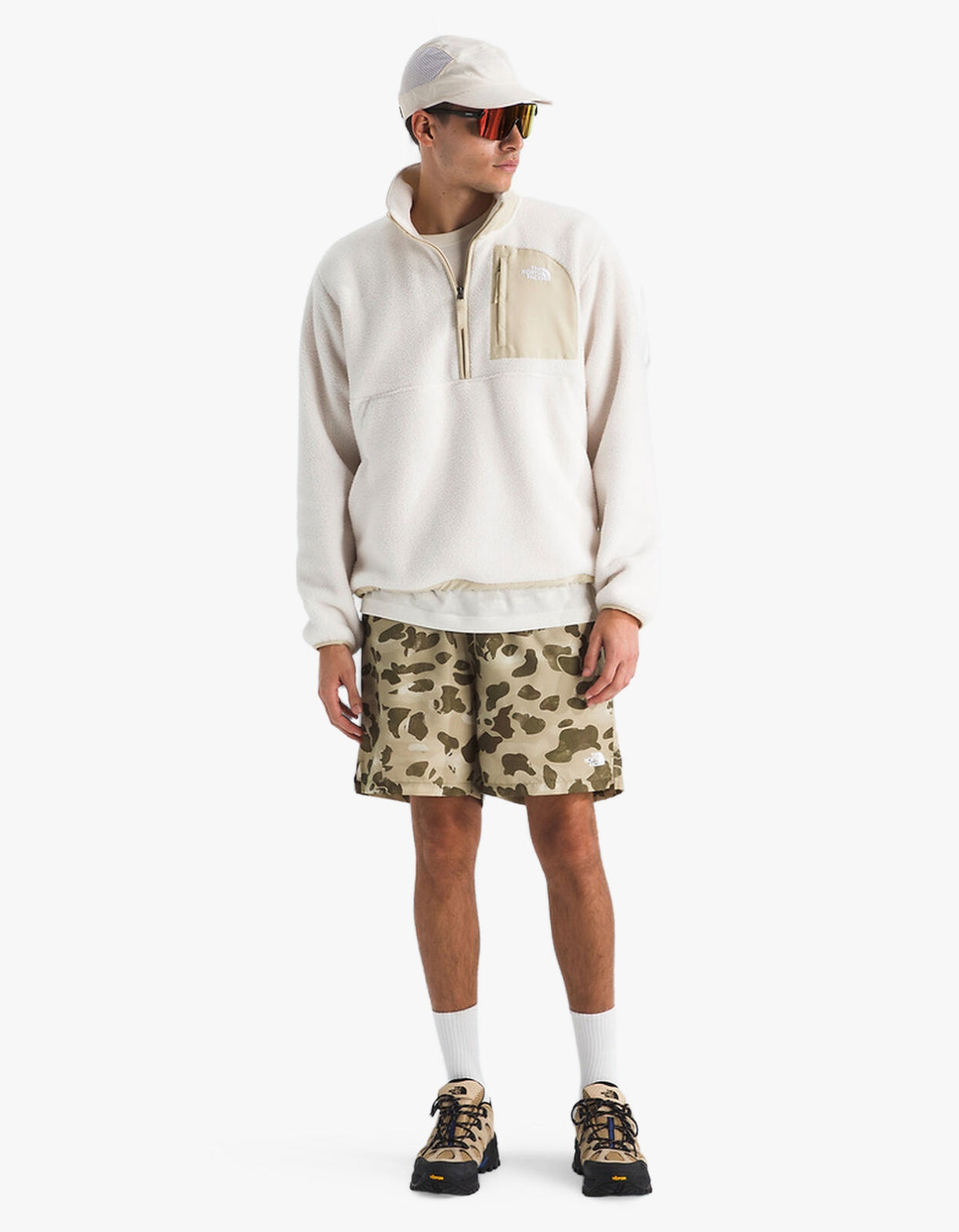 Mens Yumiori Offpeak Half Zip Jacket - White Dune/Desert Stone