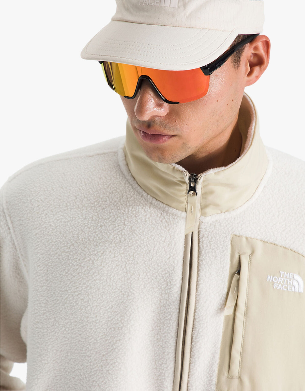 Mens Yumiori Offpeak Half Zip Jacket - White Dune/Desert Stone