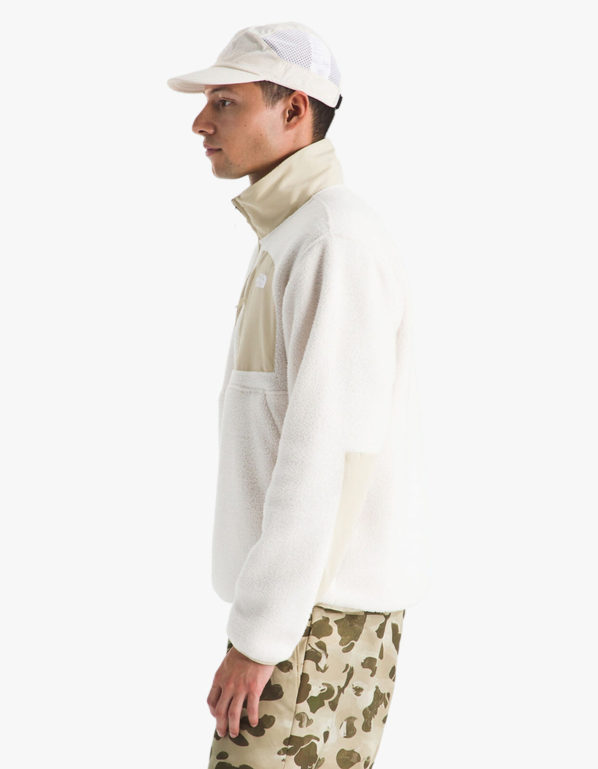 Mens Yumiori Offpeak Half Zip Jacket - White Dune/Desert Stone