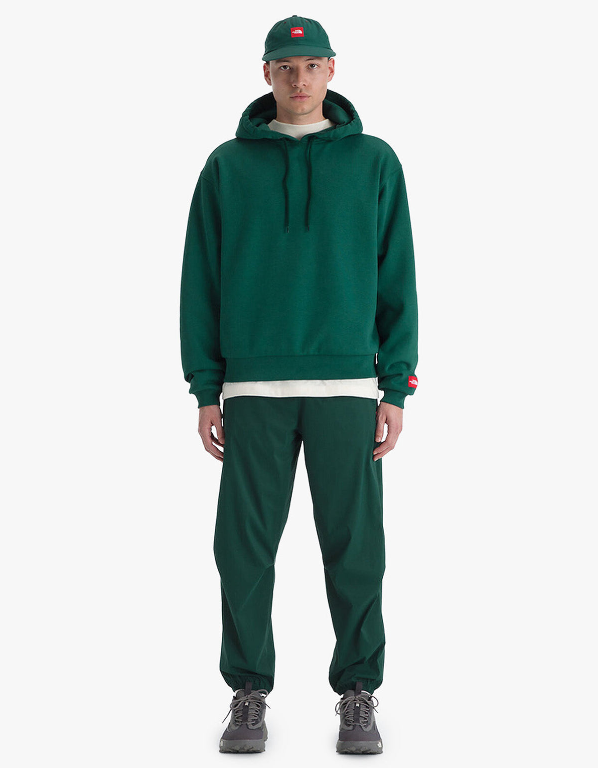 TNF Red Box Hoodie - Hunter Green