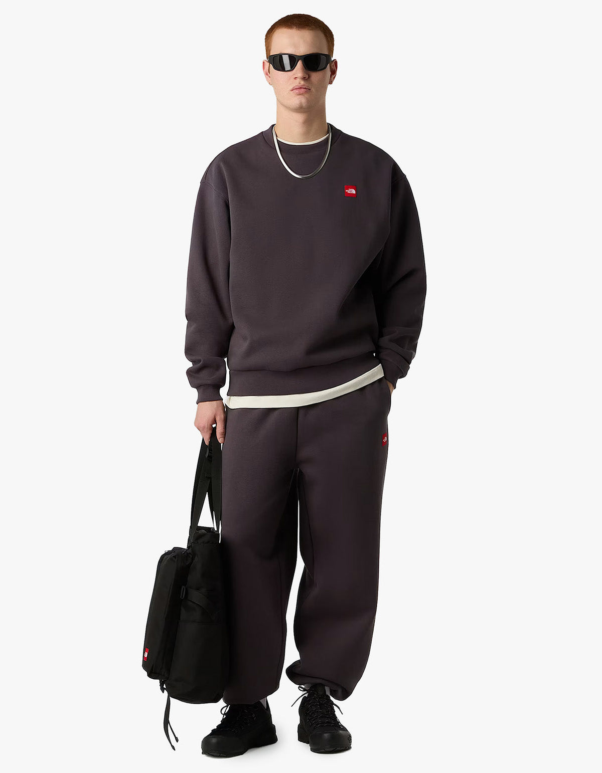 TNF Red Box Crewneck Sweat - Obsidian