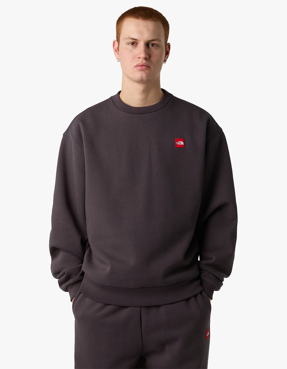 TNF Red Box Crewneck Sweat - Obsidian