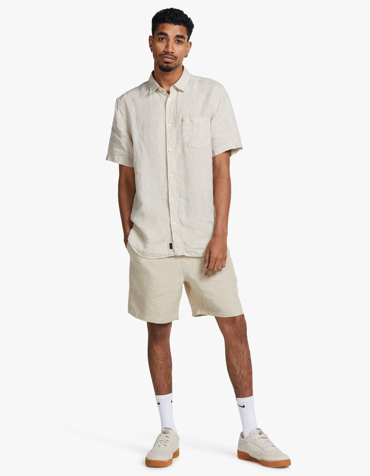 Hampton Linen S/S Shirt - Oatmeal