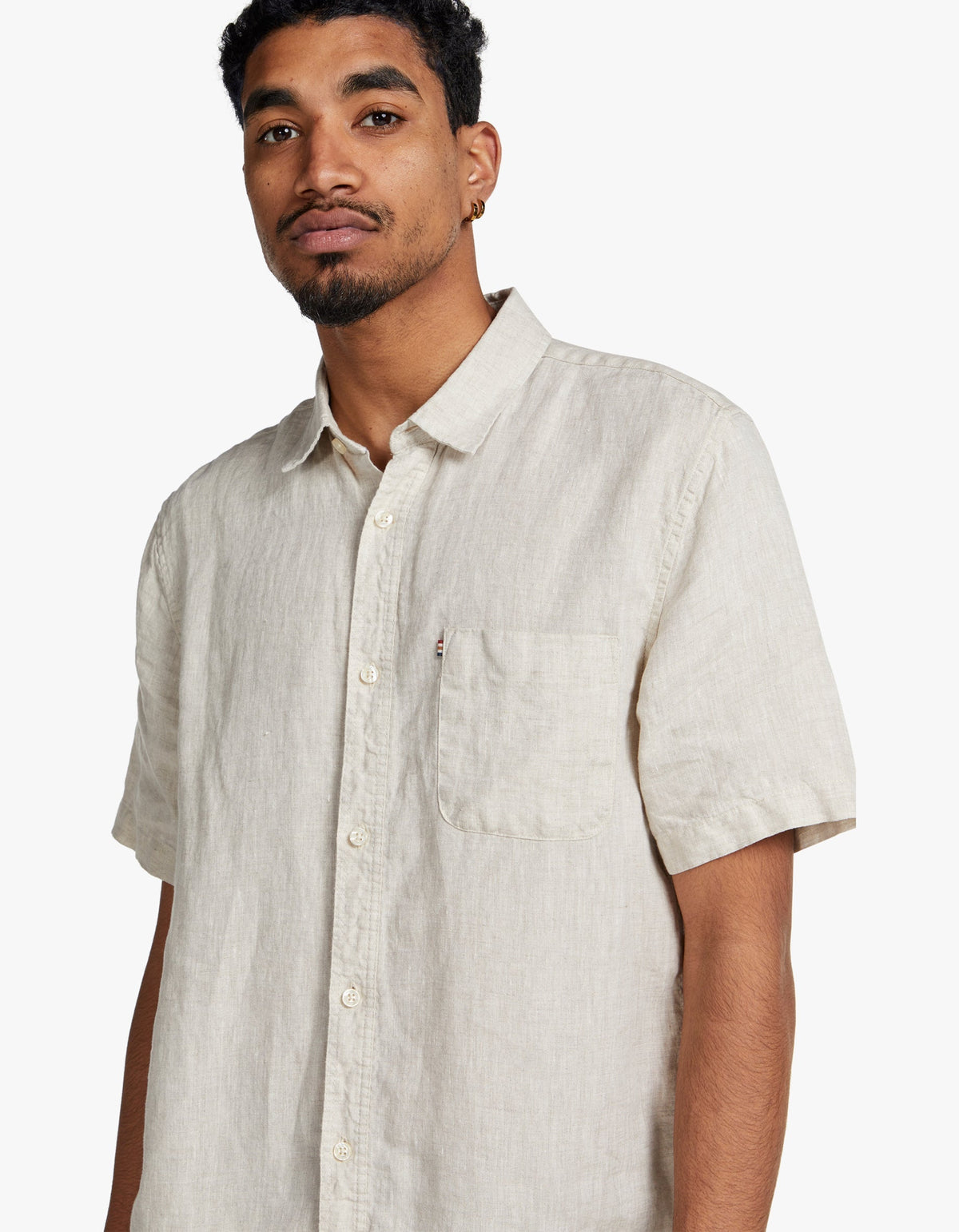 Hampton Linen S/S Shirt - Oatmeal