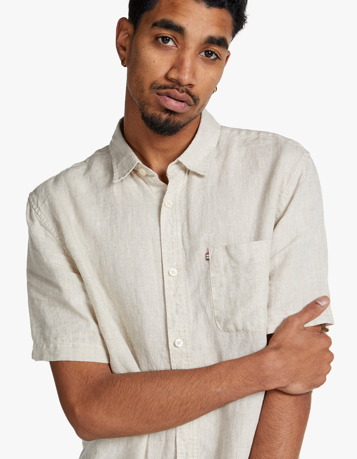 Hampton Linen S/S Shirt - Oatmeal